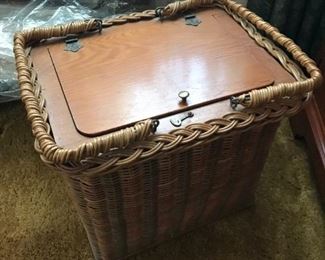 UNIQUE WOOD TOPPED BASKET - 2 STYLES AVAILABLE
