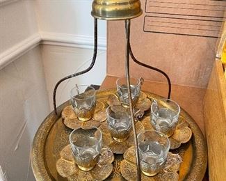 Vintage brass With hanging brass serving tray