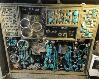 Southwest style costume jewelry and sterling silver jewelry along with sterling silver statement bracelets, 50% off all weekend!