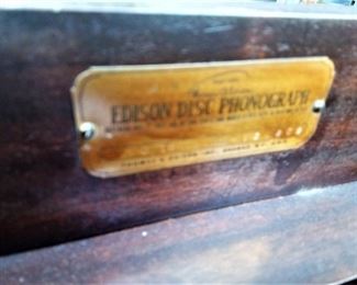 Antique Edison Wind Up Diamond Record Phonograph Player - $900 