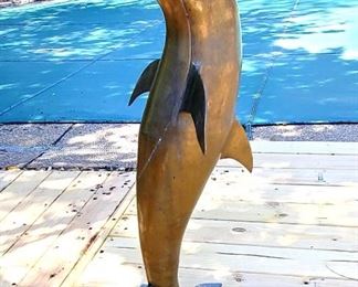 Large brass dolphin ~ SUPER COOL PIECE !!!