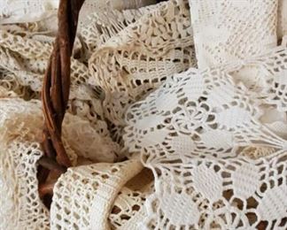 Handmade lace doilies