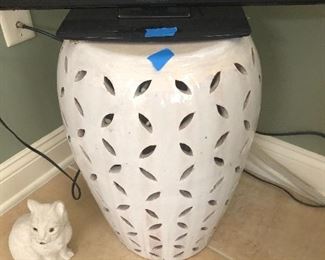 Ceramic drum garden seat