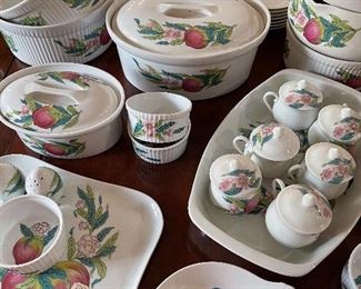 French porcelain serving mega set! Originally sold at Saks Fifth Avenue, many with original tags. Lovely!