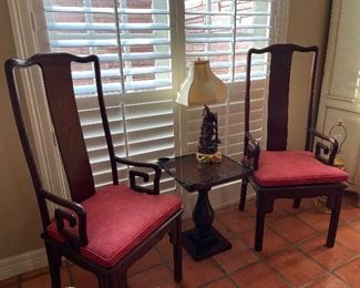 2 of 8 mahogany dining chairs.