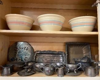 McCoy bowls & silverplate.