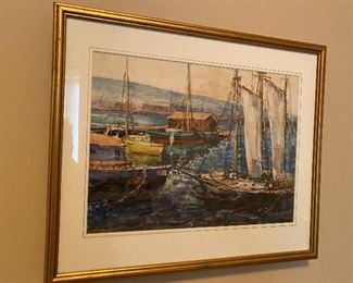 Edgar Forkner watercolor 22” x 18” framed 