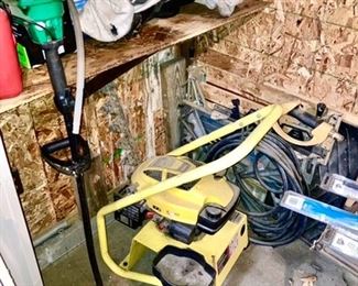 weed trimmer, misc. garage items, pressure washer SOLD
