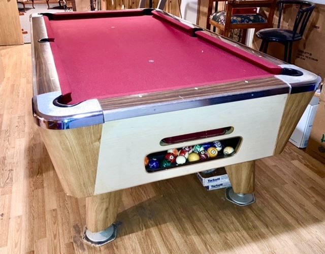 Vintage pool table from the Northway Bar in Jackson, MI