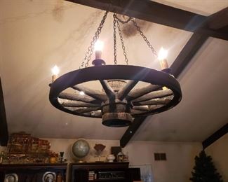 Wagon wheel chandelier