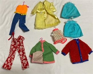 Vintage Barbie, Skipper, and Mego doll clothes