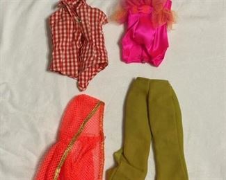 Vintage Barbie, Skipper, and Mego doll clothes