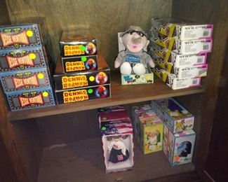 New in box dolls, Jesse Ventura, New Kids on the Block, Dennis Rodman, Strawberry Shortcake