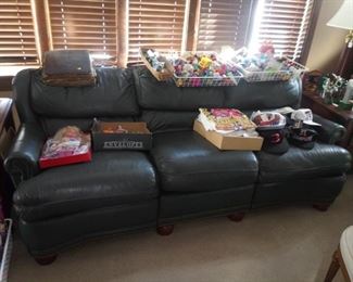 Nice green leather sofa