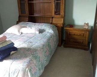 Full-size bed and nightstand