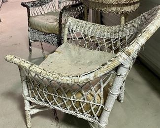 2.       Vintage Wicker Table and 2 Chairs, $110 older set needing some TLC /