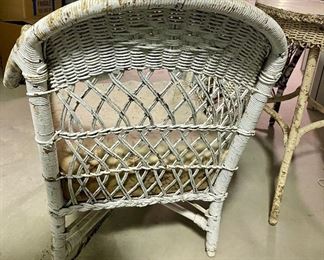 2.       Vintage Wicker Table and 2 Chairs, $110 older set needing some TLC /