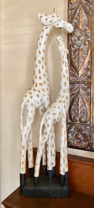 3.	Pair of giraffe wood 39”H		$50