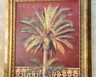 21.	Red palm tree canvas 43” x 50”		$60