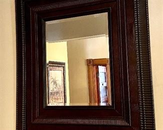 68.	Black or dark brown mirror wood 45” x 52”	$120