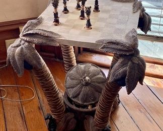 84.	Tropical chess  table 23” square 			$ 50