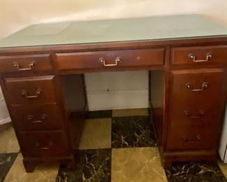 107.	Desk 44”L x 22”D x 30”H with leather insert 			$185