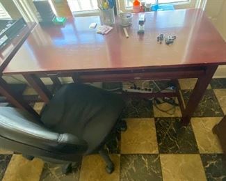 108.	Computer desk 47”L x 22”W x 31”H with black chair 		$ 85 