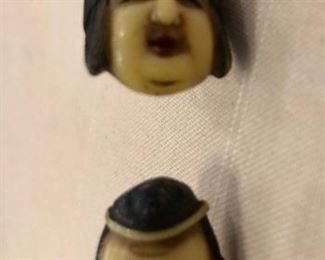 Vintage Asian portrait earrings, rare