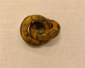 corn and spinach bakelite, clasp earrings MCM