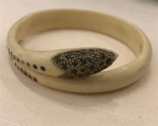 wrap snake encrusted with crystals, bakelite bracelet!!