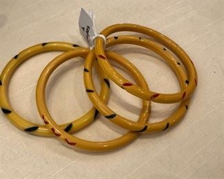 set of 4 dot, dash, banana colored with accents!