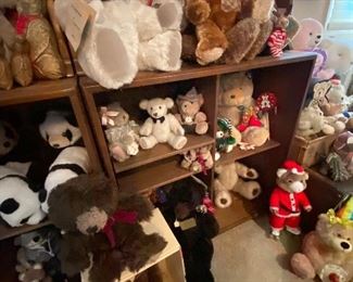 shelves and shelves filled with bears, shelving for sale also