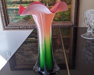 Cased glass vase