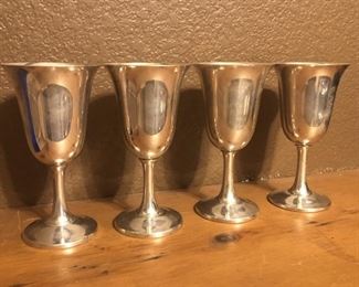 Wallace Sterling Silver, Four Goblets.