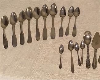 Assorted Coin Silver and Serving Pieces