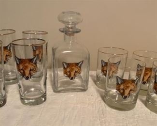 Red Fox Decanter and Glassware