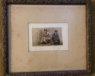 'Two Female Artists in Plein Aire'    Watercolor        Edward Deane