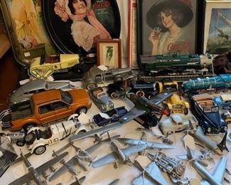 advertising, auto and plane collectibles