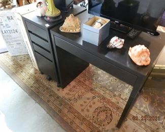 desk and cabinet