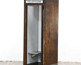 Large, Heavy 1960 Airport Telephone Booth With Phone