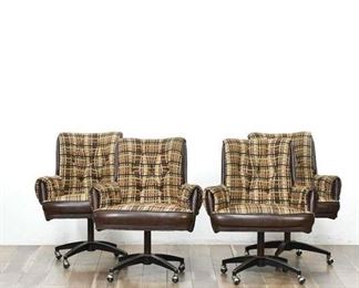 4 Vintage Douglas Bonanza Pattern Whipcord Chairs