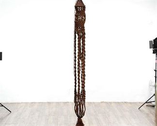 96" Long Brown Macrame Hanging Decor With Beads