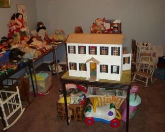 Wood Doll House and Children's Toys