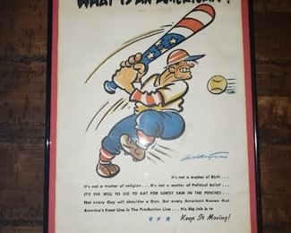 Framed WWII baseball picture