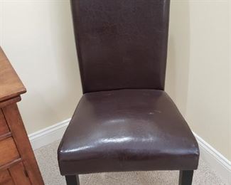 Faux leather parsons chair (two available)