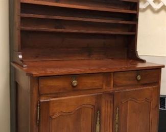 Period Cherry 2 Piece Open Top Pewter Cupboard