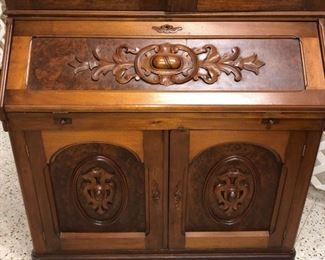 Walnut 2 Piece Drop Front Secretary
