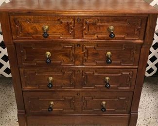 Walnut Victorian 4 Drawer Chest