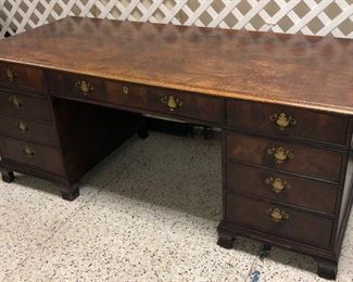 Period Walnut Burled Desk (circa 1790-1820) Period Hardware