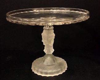 EAPG (Early American Pattern Glass) "Three Faces" Cake Stand By Duncan And Sons circa 1878-1892